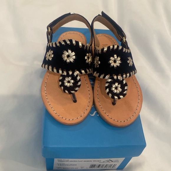 NWT Jack Rogers toddler sandals navy and gold - Picture 1 of 5